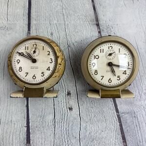 Two Vintage Westclox Baby Ben Wind Up Alarm Clock Assorted Parts Only